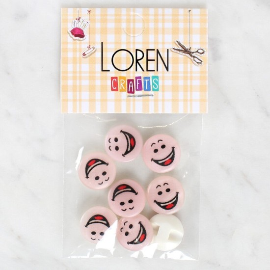 Loren Crafts 8'li Gülen Yüz Düğme - 1025 Loren Crafts 8'li Gülen Yüz Düğme - 1025