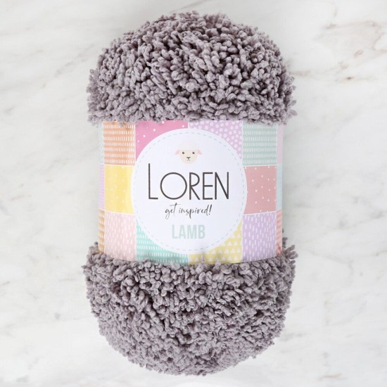 Loren Lamb Gri El Örgü İpi - R025 Loren Lamb Gri El Örgü İpi - R025