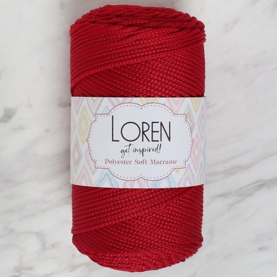 Loren Polyester Soft Macrame Koyu Kırmızı El Örgü İpi - LM020 - 34433 Loren Polyester Soft Macrame Koyu Kırmızı El Örgü İpi - LM020 - 34433