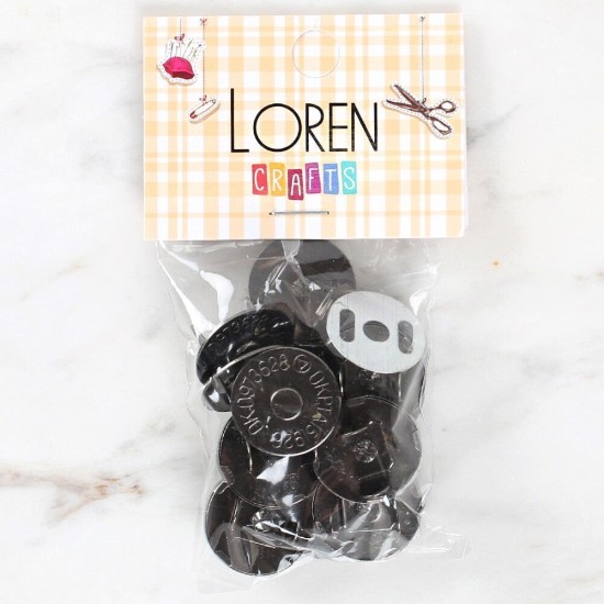 Loren Manyetik Antrasit Metal 5'li Çıt Çıt Loren Manyetik Antrasit Metal 5'li Çıt Çıt