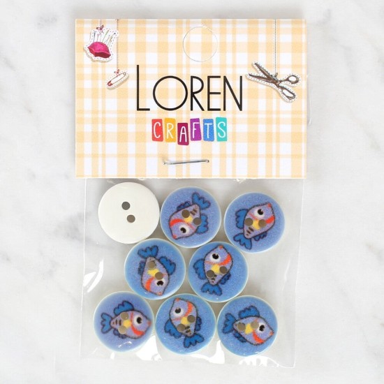 Loren Crafts 8'li Balık Düğme - 1180 Loren Crafts 8'li Balık Düğme - 1180