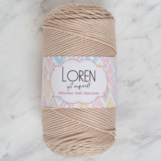 Loren Polyester Soft Macrame Taş Rengi El Örgü İpi - LM005 - 34428 Loren Polyester Soft Macrame Taş Rengi El Örgü İpi - LM005 - 34428