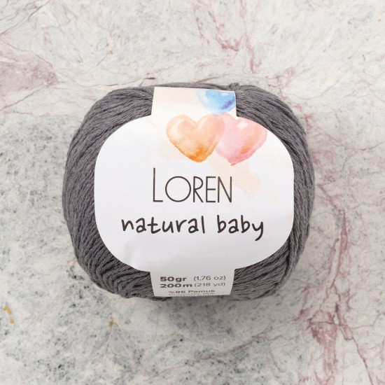 Loren Natural Baby Gri El Örgü İpi - R082 - 33946 Loren Natural Baby Gri El Örgü İpi - R082 - 33946