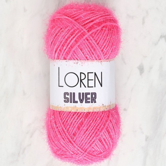 Loren Silver Koyu Pembe El Örgü İpi - RS0016 - 34076 Loren Silver Koyu Pembe El Örgü İpi - RS0016 - 34076