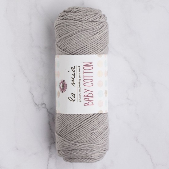 La Mia Baby Cotton Gri El Örgü İpi - L031 - 33631 La Mia Baby Cotton Gri El Örgü İpi - L031 - 33631
