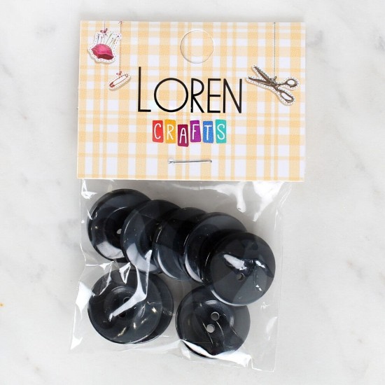 Loren Crafts 8'li Düğme Gri - 1129 Loren Crafts 8'li Düğme Gri - 1129