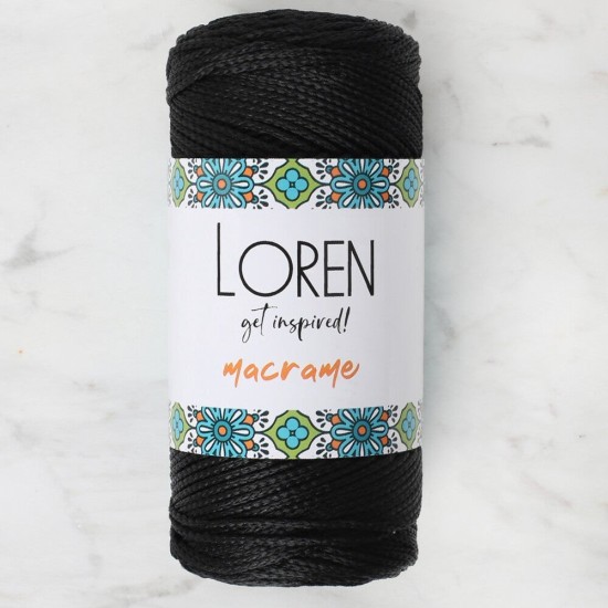 Loren Macrame Siyah El Örgü İpi - RM 001 - 34323 Loren Macrame Siyah El Örgü İpi - RM 001 - 34323