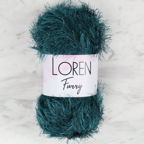 Loren Furry Petrol Mavisi El Örgü İpi - RF039 - 34057 Loren Furry Petrol Mavisi El Örgü İpi - RF039 - 34057
