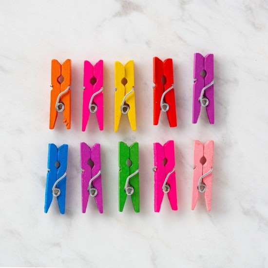 Loren 10 lu Karışık Renk Mini Ahşap Mandal Loren 10 lu Karışık Renk Mini Ahşap Mandal