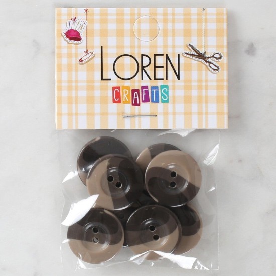 Loren Crafts 8'li Düğme Kahverengi - 1139 Loren Crafts 8'li Düğme Kahverengi - 1139