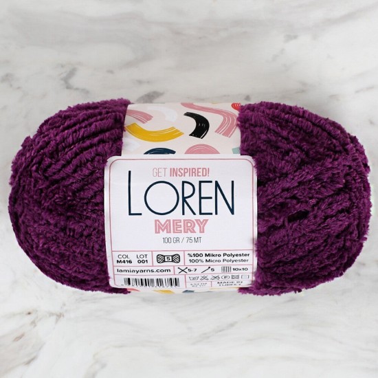 Loren Mery Mor El Örgü İpi - M416 - 34321 Loren Mery Mor El Örgü İpi - M416 - 34321