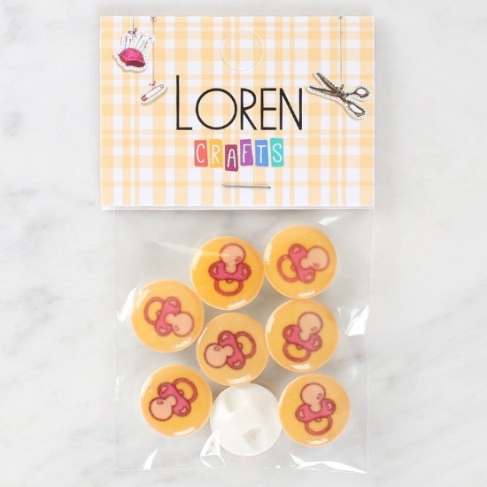 Loren Crafts 8'li Emzik Düğme - 1011 Loren Crafts 8'li Emzik Düğme - 1011
