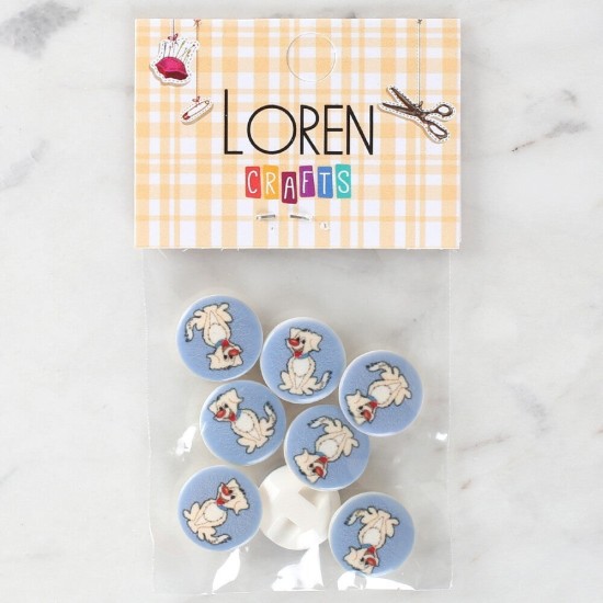 Loren Crafts 8'li Köpek Düğme - 1243 Loren Crafts 8'li Köpek Düğme - 1243