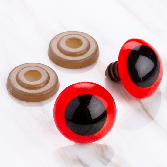 Loren 18 mm Kırmızı 5 Çift Amigurumi Göz Loren 18 mm Kırmızı 5 Çift Amigurumi Göz