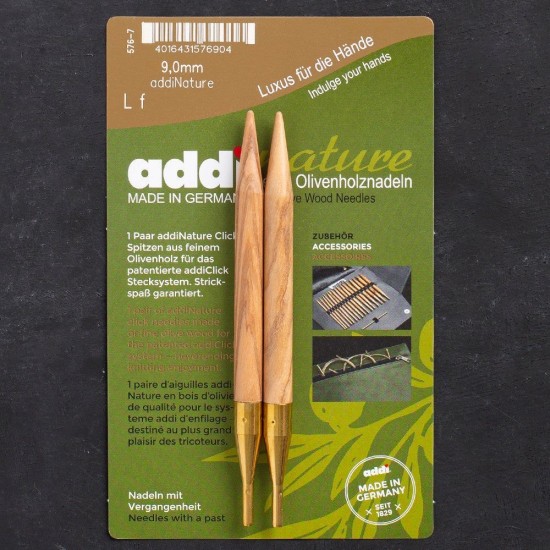 Addi Nature Olive Wood Click 9mm 13cm Misinalı Şiş Addi Nature Olive Wood Click 9mm 13cm Misinalı Şiş