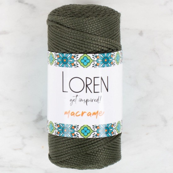 Loren Macrame Asker Yeşili El Örgü İpi - RM 0195 - 34337 Loren Macrame Asker Yeşili El Örgü İpi - RM 0195 - 34337