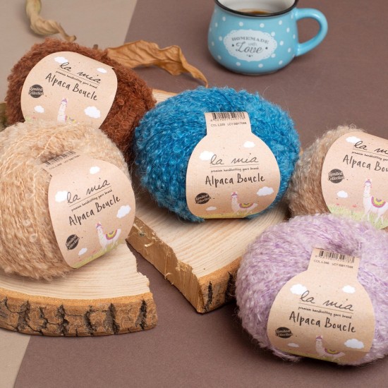 La Mia Alpaca Boucle 50 Gr Bej El Örgü İpi - L308 - 34389 La Mia Alpaca Boucle 50 Gr Bej El Örgü İpi - L308 - 34389