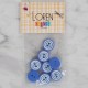 Loren Crafts mavi 8 li yuvarlak düğme - 452 Loren Crafts mavi 8 li yuvarlak düğme - 452