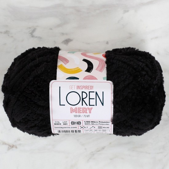 Loren Mery Siyah El Örgü İpi - M403 - 34311 Loren Mery Siyah El Örgü İpi - M403 - 34311