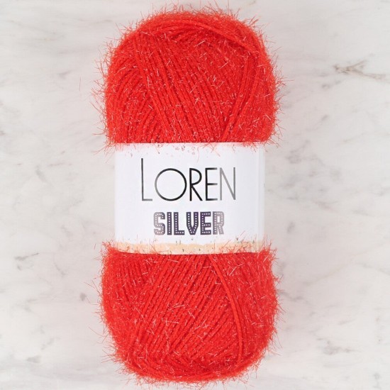 Loren Silver Kırmızı El Örgü İpi - RS0025 - 34087 Loren Silver Kırmızı El Örgü İpi - RS0025 - 34087